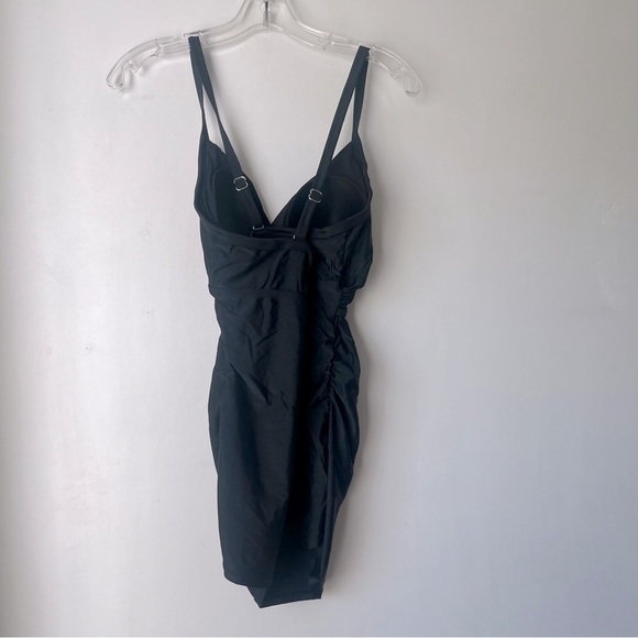 Pinkblush Black Solid Wrap Front Maternity Tankini Top L - Picture 7 of 7